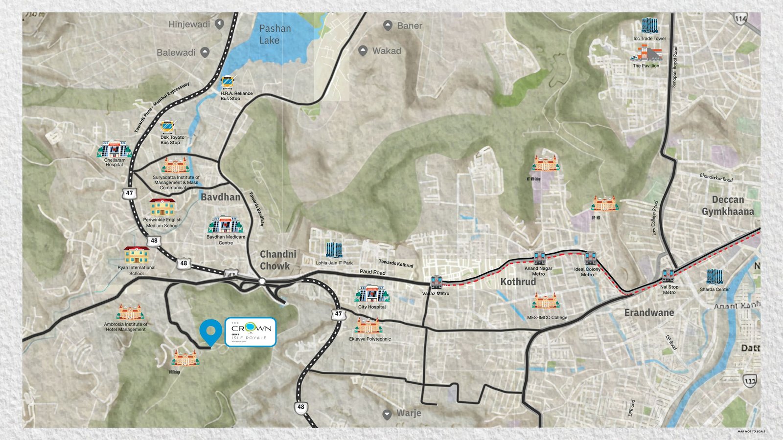 Map showing location advantages